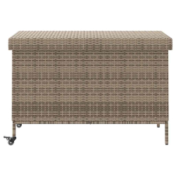 Skrzynia ogrodowa z kółkami, szara, 110x55x73 cm, polirattan