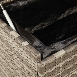 Skrzynia ogrodowa z kółkami, szara, 110x55x73 cm, polirattan