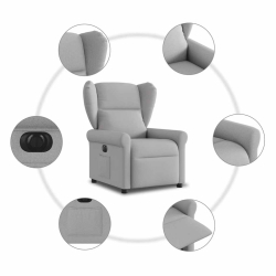 Elektryczny fotel rozkładany Cloud Grey Fabric