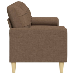 3-osobowa sofa z poduszkami, brązowa, 210 cm, obita tkaniną