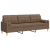 3-osobowa sofa z poduszkami, brązowa, 210 cm, obita tkaniną