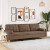 3-osobowa sofa z poduszkami, brązowa, 210 cm, obita tkaniną