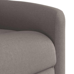 Elektryczny fotel rozkładany, kolor taupe, obity tkaniną