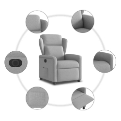 Elektryczny fotel rozkładany Cloud Grey Fabric
