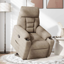 Podnoszony fotel rozkładany, taupe, mikrofibra