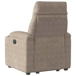 Podnoszony fotel rozkładany, taupe, mikrofibra