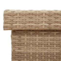 Skrzynia ogrodowa z kółkami, beż, 110x55x73 cm, polirattan
