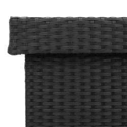 Skrzynia ogrodowa z kółkami, czarna, 110x55x73 cm, polirattan
