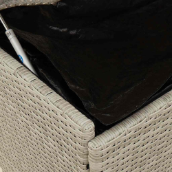 Skrzynia ogrodowa z kółkami, szara, 110x55x73 cm, polirattan