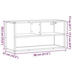 Szafka pod telewizor, czarna, 80x31x39,5 cm