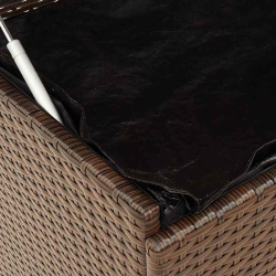 Skrzynia ogrodowa z kółkami, brązowa, 110x55x73 cm, polirattan