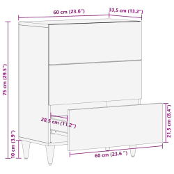 Komoda 60x33,5x75 cm Drewno lite Mango