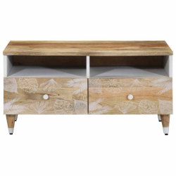 Stolik kawowy, 80x54x40 cm, lite drewno mango