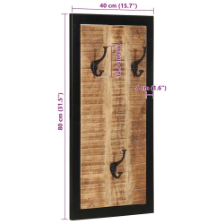 Wieszak na ubrania 40x2x80 cm lite drewno surowe mango