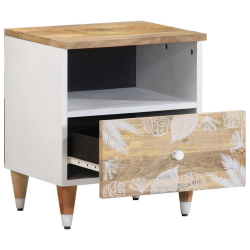 Szafka nocna, 40x33x46 cm, lite drewno mango