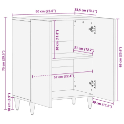 Komoda 60x33,5x75 cm Drewno lite Mango