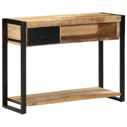 Konsola Stolik 100x35x75 cm lite drewno surowe mango