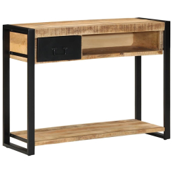 Konsola Stolik 100x35x75 cm lite drewno surowe mango