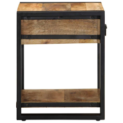 Stolik pomocniczy 40x40x50 cm lite drewno surowe mango