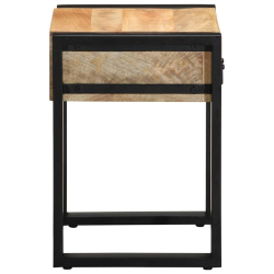 Stolik boczny 35x35x50 cm lite drewno surowe mango