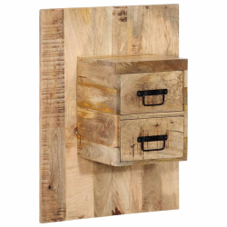Szafka nocna, 60x32x80 cm, surowe drewno mango