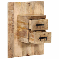 Szafka nocna, 60x32x80 cm, surowe drewno mango