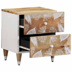 Szafka nocna, 40x33,5x46 cm, lite drewno mango