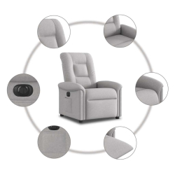 Elektryczny fotel rozkładany Cloud Grey Fabric