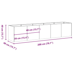 Doniczka 200x40x40 cm Stal ocynkowana
