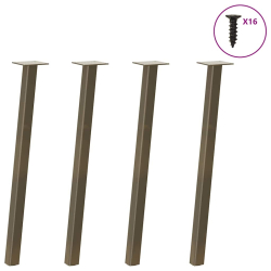 Nogi do stolika kawowego, 4 szt., naturalna stal, 72 cm, stal