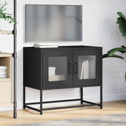 Szafka RTV, czarna, 68x39x60,5 cm, stal walcowana na zimno