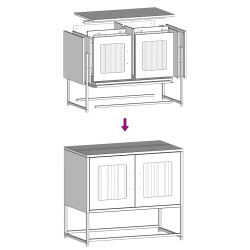 Szafka RTV, czarna, 68x39x60,5 cm, stal walcowana na zimno