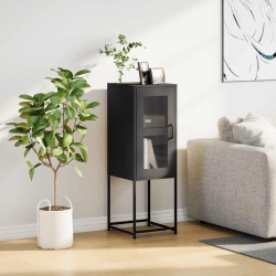 Komoda Czarna 36x39x107 cm Stal walcowana na zimno
