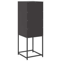 Komoda Czarna 36x39x107 cm Stal walcowana na zimno