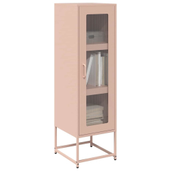 Komoda wysoka różowa 36x39x123 cm Stal walcowana na zimno