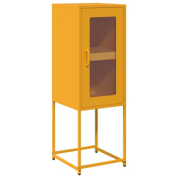 Komoda Musztardowo-żółta 36x39x107 cm Stal walcowana na zimno