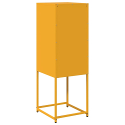 Komoda Musztardowo-żółta 36x39x107 cm Stal walcowana na zimno