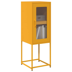 Komoda Musztardowo-żółta 36x39x107 cm Stal walcowana na zimno