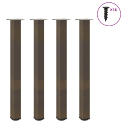 Nogi do stolika kawowego, 4 szt., naturalna stal, 100-102 cm