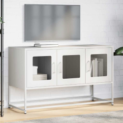 Szafka RTV, biała, 100,5x39x60,5 cm, stal walcowana na zimno