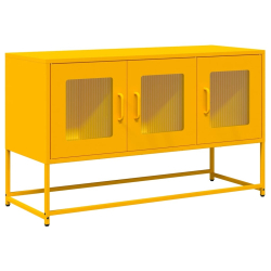 Szafka RTV, musztardowa, 100,5x39x60,5 cm, stal walcowana