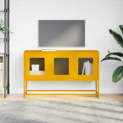 Szafka RTV, musztardowa, 100,5x39x60,5 cm, stal walcowana