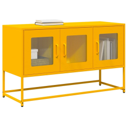 Szafka RTV, musztardowa, 100,5x39x60,5 cm, stal walcowana