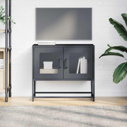 Szafka RTV, czarna, 68x39x60,5 cm, stal walcowana na zimno