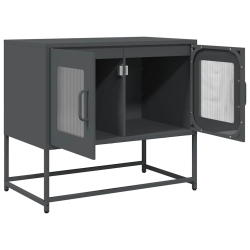 Szafka RTV, czarna, 68x39x60,5 cm, stal walcowana na zimno