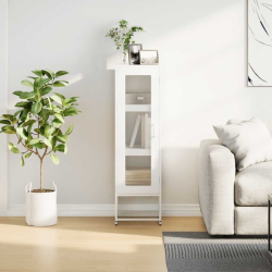 Komoda biała 36x39x123 cm Stal walcowana na zimno