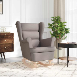 Fotel bujany, taupe, 74x90x102 cm, tapicerowany tkaniną