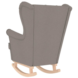 Fotel bujany, taupe, 74x90x102 cm, tapicerowany tkaniną