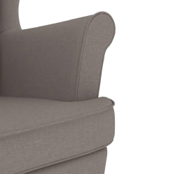Fotel bujany, taupe, 74x90x102 cm, tapicerowany tkaniną