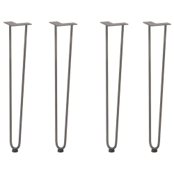 Nogi do stołu Hairpin, 4 szt., naturalna stal, 72 cm, lita stal